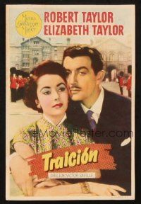 5z057 CONSPIRATOR Spanish herald '51 English spy Robert Taylor & sexy Elizabeth Taylor, different!