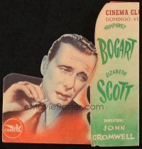 5z067 DEAD RECKONING die-cut Spanish herald '48 Humphrey Bogart & sexy Lizabeth Scott, different!
