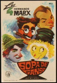 5z078 DUCK SOUP Spanish herald R65 Carlos Escobar art of all 4 Marx Brothers, Groucho, Harpo, Chico & Zeppo!