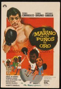 5z085 EL MARINO DE LOS PUNOS DE ORO Spanish herald '68 Jano art of boxer Pedro Carrasco!