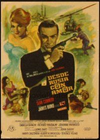 5z101 FROM RUSSIA WITH LOVE Spanish herald '64 art of Sean Connery as James Bond by Mac Gomez!