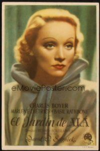 5z103 GARDEN OF ALLAH Spanish herald '47 different portrait of Marlene Dietrich wearing cloak!