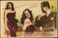 5z106 GILDA Spanish herald '47 sexy Rita Hayworth in sheath dress & slapped by Glenn Ford!