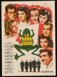 5z151 LA RANA VERDE Spanish herald '60 great art of top cast + The Green Frog by Jano!