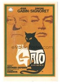 5z158 LE CHAT Spanish herald '71 Simone Signoret, Jean Gabin, cool diffrent art by Jano!