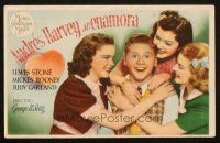 5z162 LOVE FINDS ANDY HARDY Spanish herald '38 Judy Garland, Rutherford & Turner surround Rooney!