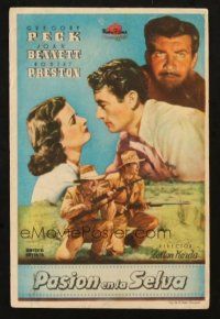 5z165 MACOMBER AFFAIR Spanish herald '49 Gregory Peck, Joan Bennett, Hemingway, different image!