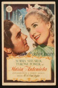5z170 MARIE ANTOINETTE Spanish herald '38 different image of pretty Norma Shearer & Tyrone Power!