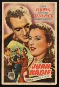 5z174 MEET JOHN DOE Spanish herald '48 Gary Cooper & Barbara Stanwyck, Frank Capra, different!