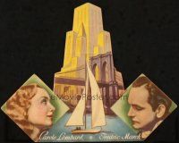 5z194 NOTHING SACRED die-cut Spanish herald '38 different art of Carole Lombard & Fredric March!