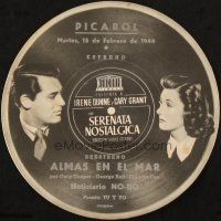 5z209 PENNY SERENADE die-cut Spanish herald '43 Cary Grant, Irene Dunne, different record design!