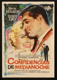 5z214 PILLOW TALK Spanish herald '61 different MCP art of bachelor Rock Hudson & pretty Doris Day!