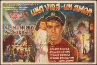 5z256 SINGAPORE Spanish herald '47 different art of sexy Ava Gardner + seaman Fred MacMurray!