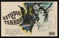 5z268 STUDY IN TERROR Spanish herald '66 art of Neville as Sherlock Holmes, cool different art!