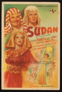 5z269 SUDAN Spanish herald '46 different art of sexy Maria Montez, Jon Hall & Turhan Bey!