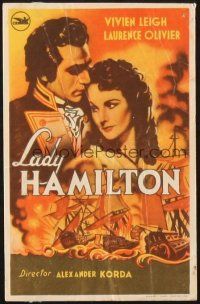 5z277 THAT HAMILTON WOMAN Spanish herald R50s different art of Vivien Leigh & Laurence Olivier!