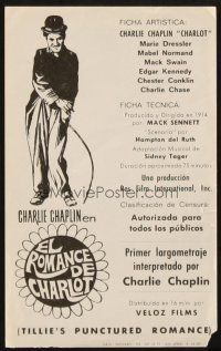 5z290 TILLIE'S PUNCTURED ROMANCE Spanish herald R60s art of Charlie Chaplin as The Tramp!
