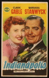 5z293 TO PLEASE A LADY Spanish herald '52 art of Clark Gable & Barbara Stanwyck, Indianapolis!