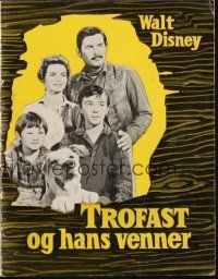 5z363 OLD YELLER Danish program '58 Disney, Dorothy McGuire, Fess Parker, different dog images!