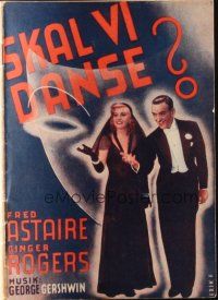 5z370 SHALL WE DANCE Danish program '37 art of Fred Astaire & Ginger Rogers by Erik Frederiksen!