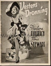 5z331 DESTRY RIDES AGAIN Danish program '40 different images of Marlene Dietrich & James Stewart!