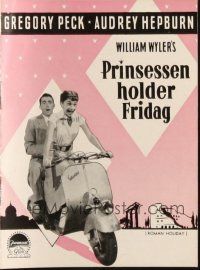 5z368 ROMAN HOLIDAY Danish program '54 different images of sexy Audrey Hepburn & Gregory Peck!