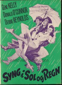 5z372 SINGIN' IN THE RAIN Danish program '52 Gene Kelly, Donald O'Connor, Reynolds, different!