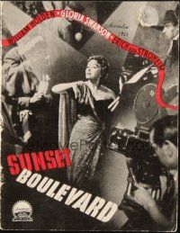5z379 SUNSET BOULEVARD Danish program '51 Gloria Swanson, William Holden, von Stroheim, different!