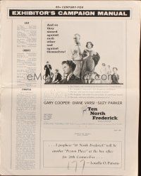 5z393 10 NORTH FREDERICK pressbook '58 Gary Cooper, Diane Varsi, from John O'Hara's best-seller!