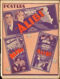 5z412 ALIBI pressbook + tipped in herald '29 Chester Morris, a mystery romance of Gangland vs law!