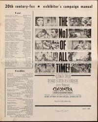 5z483 CLEOPATRA pressbook '64 Elizabeth Taylor, Richard Burton, Rex Harrison