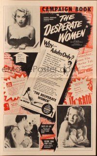 5z516 DESPERATE WOMEN pressbook '55 bad girls invovled with pills and gangsters!