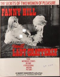 5z545 FANNY HILL MEETS LADY CHATTERLEY pressbook '67 Barry Mahon, secrets of 2 women of pleasure!