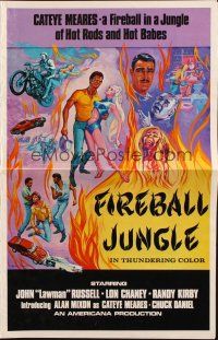 5z551 FIREBALL JUNGLE pressbook '69 hot rods and hot babes, Ralph L. Brown artwork!