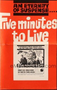5z552 FIVE MINUTES TO LIVE pressbook '61 first Johnny Cash, the woman has Five Minutes to Live!