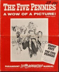 5z553 FIVE PENNIES pressbook '59 artwork of Danny Kaye, Louis Armstrong & Barbara Bel Geddes!