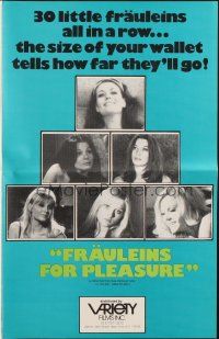 5z566 FRAULEINS FOR PLEASURE pressbook '70s the size of your wallet tells how far they go!