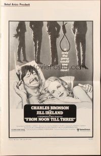 5z568 FROM NOON TILL THREE pressbook '76 great image of wanted Charles Bronson!