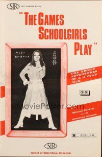 5z572 GAMES SCHOOLGIRLS PLAY pressbook '72 German girls not like who you went to school with!