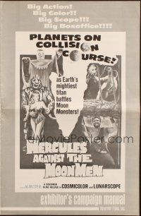 5z616 HERCULES AGAINST THE MOON MEN pressbook '65 Earth's mightiest man Sergio Ciani vs monsters!
