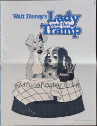 5z678 LADY & THE TRAMP pressbook R80 Walt Disney romantic canine dog classic cartoon!