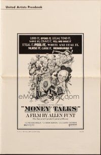 5z738 MONEY TALKS pressbook '72 Allen Funt's Candid Camera, wacky Jack Davis art!