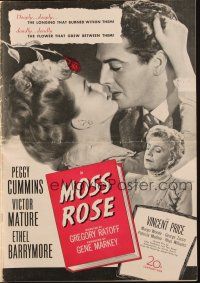 5z740 MOSS ROSE pressbook '47 Peggy Cummins, Victor Mature, Ethel Barrymore, murder mystery!