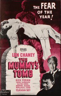 5z743 MUMMY'S TOMB pressbook R48 cool images of bandaged monster Lon Chaney Jr, Universal horror!