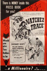 5z756 NATCHEZ TRACE pressbook '59 Zachary Scott, Irene James, you could win a million dollars!