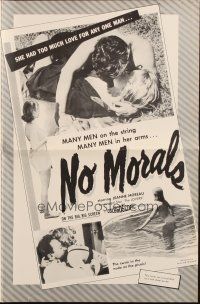 5z763 NO MORALS pressbook '55 sexy Jeanne Moreau had too much love for any one man!