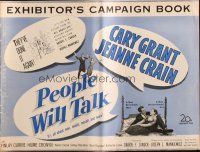5z793 PEOPLE WILL TALK pressbook '51 Cary Grant, Jeanne Crain, romantic comedy!