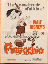 5z800 PINOCCHIO pressbook R71 Disney classic cartoon about a wooden boy who wants to be real!