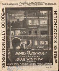 5z818 REAR WINDOW pressbook '54 Alfred Hitchcock, voyeur Jimmy Stewart & pretty Grace Kelly!