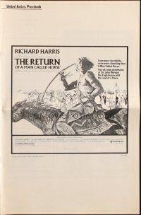 5z823 RETURN OF A MAN CALLED HORSE pressbook '76 art of Richard Harris as American Indian!